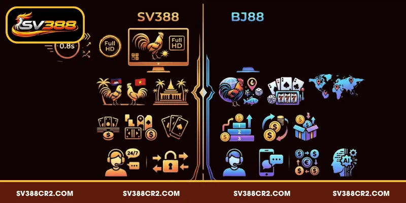 Đánh giá SV388 vs BJ88 đá gà trên nhiều phương diện khác